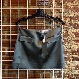 NWT Aritzia Babaton Satin Mini Skirt with Pockets Grey/Blue Size 4